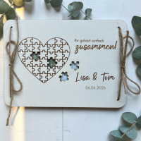 Geldgeschenkkarte aus Holz mit Namen "Hochzeit"