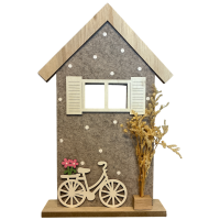 Dekoobjekt Haus mit Fahrrad