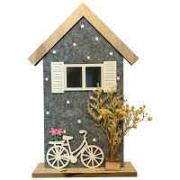 Dekoobjekt Haus mit Fahrrad