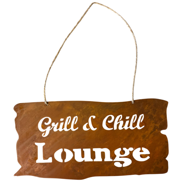 Schild "Grill & Chill Lounge"