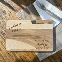 Messerbrett inkl. Messer mit Spruch und Name...