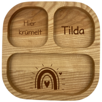 Kinderteller mit Saugnapf Name und Motiv