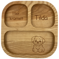 Kinderteller mit Saugnapf Name und Motiv