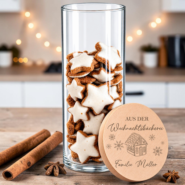 Vorratsglas mit Spruch und Name "Weihnachten"