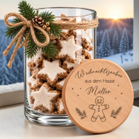 Vorratsglas mit Spruch und Name "Weihnachten"