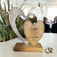 Holzdeko "Herz in Herz" mit Spruch "Liebe"