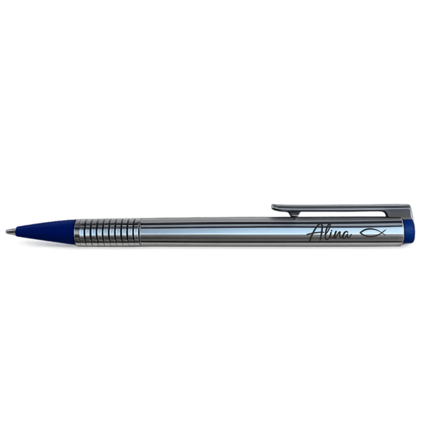 Lamy-Kugelschreiber "Edelstahl" mit Name und Motiv "Kommunion"